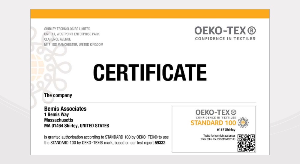 STANDARD 100 by OEKO-TEX Certification